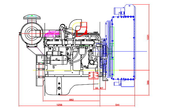 6LTAA8.9-G2東風康明斯發動機外形尺寸側視圖.png