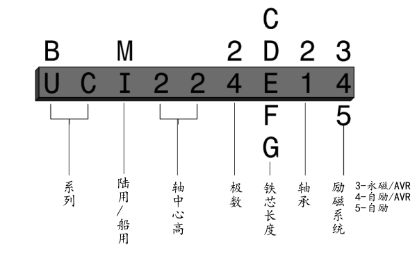 斯坦福自勵磁發電機型號識別.png