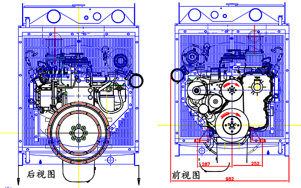 6LTAA8.9-G3東風康明斯發動機外形尺寸前后視圖.png