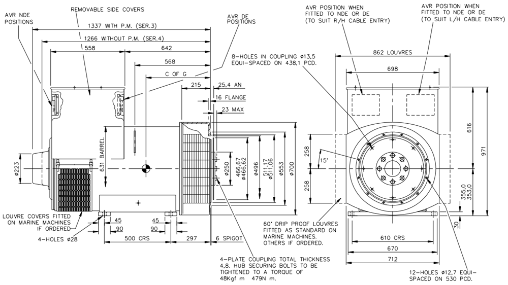 HCI544D斯坦福發(fā)電機(jī)外形圖紙.png