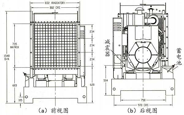 C140D5康明斯發電機組前視和后視結構圖.png