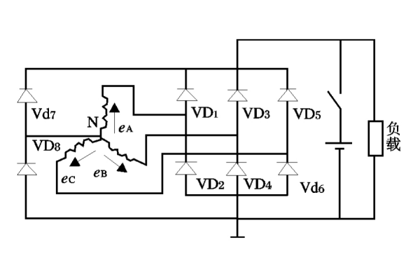 八管交流發電機內部電路圖.png