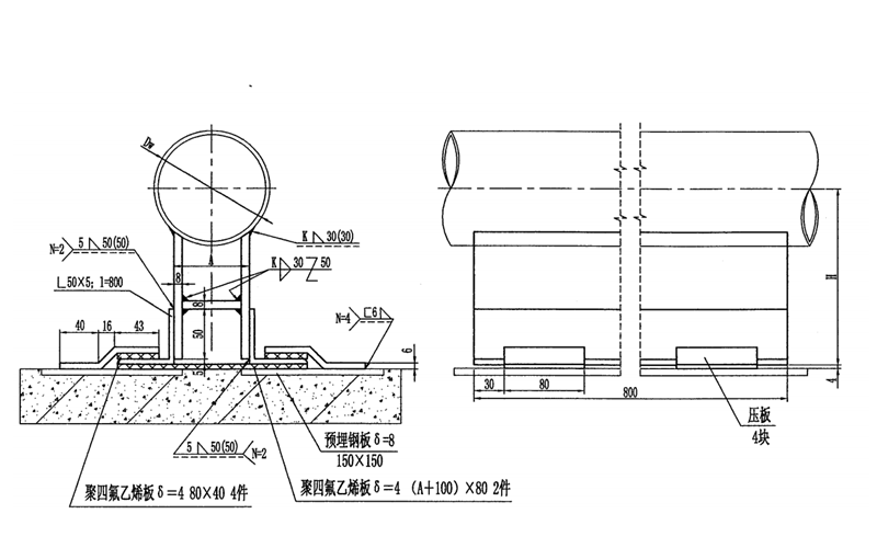 消聲器及排煙管支架安裝圖-柴油發(fā)電機(jī)組.png