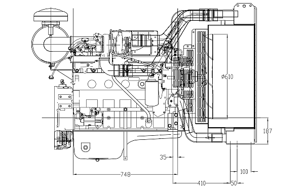 QSB5.9-G3東風康明斯發動機外形尺寸側視圖.png