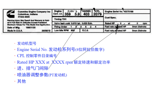 康明斯發(fā)動機(jī)銘牌的識別.png