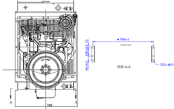 6CTA8.3-G2東風康明斯發(fā)動機外形尺寸后視圖.png