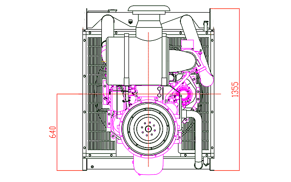 QSL8.9-G33東風康明斯發動機外形尺寸后視圖.png