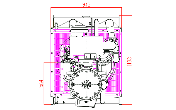 QSB5.9-G30東風康明斯發動機外形尺寸后視圖.png