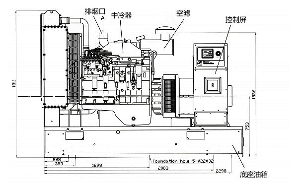 C175D5康明斯柴油發(fā)電機(jī)組外形尺寸側(cè)視圖.png