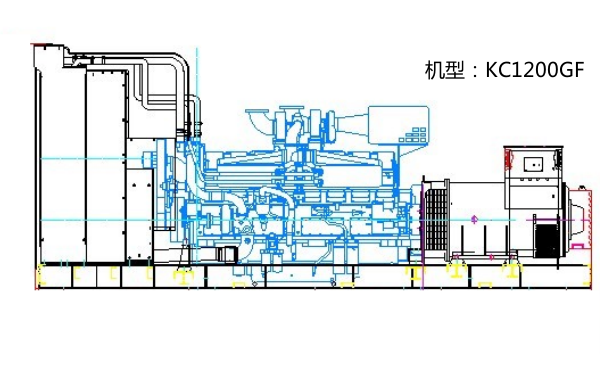 KTA50-GS8康明斯柴油發電機組總裝側面圖.png