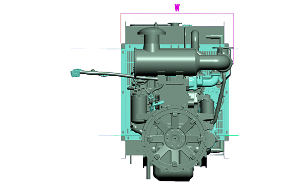 QSB3.9-G31東風康明斯發動機外形后視三維圖.png