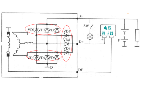 硅整流發電機充電系統電路圖.png